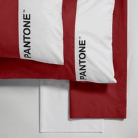 Pantone™ - Completo Letto Singolo 1 Piazza con Lenzuola Letto Singolo 150x280 + Federa Cuscino 50x80 + Lenzuolo con Angoli Singolo 90x200 Cotone per Materasso Singolo 25hcm, Bordeaux/Bianco