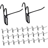 QORVA-50 pièces Crochets Métalliques Noirs pour Grille Exposition Crochets Robustes pour Étagères Métalliques Panneaux à Grille et Pegboard Support pour Outils Bijoux et Accessoires