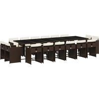 Maison Exclusive - Set de muebles jardín 17 pzas y cojines ratán