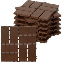 TolleTour Piastrelle per decking, 11 pezzi 30x30cm, piastrelle in plastica ad incastro, posa rapida, piastrelle effetto legno antracite
