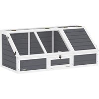 Boîte à tortues enclos extérieur pour tortues, conception sans fond, maison de tortue à ouverture facile, gris clair