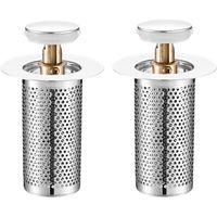 Crépine de vidange de sol universelle en acier inoxydable, paquet de 2, crépine d'évier de baignoire, crépine d'évier pop-up, crépine d'évier de cuisine et de salle de bains, baignoire (style long)