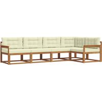 vidaXL Outdoor Sofa Set with Cushion 5 pcs Natural and Cream
