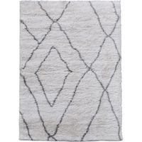 Tapis longs poils shaggy 120x170 crème tissé rectangle motif berbère LYN4 DOUX 6
