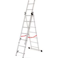 Escalera awtools basic 3x7 aluminio 150kg ligera
