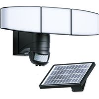 Arum Lighting – Projecteur à détecteur de mouvement solaire 1000 lumens – Détection jusqu'à 12m – IP44 extérieur – Blanc froid 6500°K – Autonome