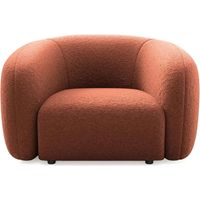 BAHIA - Fauteuil tissu bouclette - Terracotta