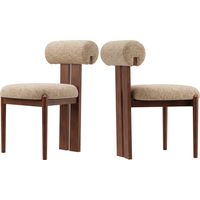 Lot de 2 Chaises de Salle à Manger– Design Rétro Élégant, Dossier Haut, Structure en Bois Robuste, Confort Classique pour Cuisine et Salle à Manger - Marron