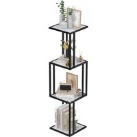 Étagère d'angle à 4 Niveaux, Bibliothèque, Cadre en Métal, Étagère de Rangement pour Salle de Bain, Étagère de Rangement en Marbre, Antirouille, Salon, Chambre, Cuisine, Salle de Bain, Moderne