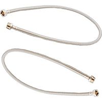 Lot de 2 tuyaux de plomberie. Fil de discussion Male - Femelle, 1/2 Pouce, tuyau long de 1 m. manchons avec maille renforcee flexible en acier inoxydable