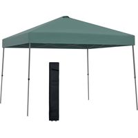 Outsunny Cenador Plegable 3x3m Carpa de Jardín con Bolsa de Transporte con Ruedas Impermeable y Marco de Acero Gazebo para Exterior Fiestas Camping Verde