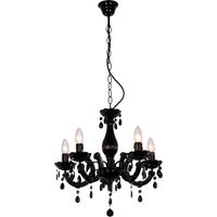 Zumaline MAGNOLIA Lampadario multi braccio, nero, 5x E14