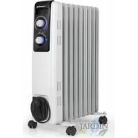 Ölradiator mit 9 Heizelementen mit hoher thermischer Trägheit. Maximale Leistung von 2000 W. 3 Heizstufen: 800 W - 1200 W - 2000
