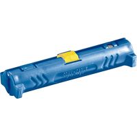 Herramienta de desaislado coaxial con resorte de apertura y bloqueo de seguridad, para pelar y desaislar todos los cables coaxiales habituales.