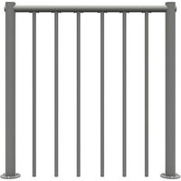 Ringhiera per scala dritta - Grigio - Acciaio termolaccato - Lunghezza 1m - Corrimano in PVC - RE-I-RV-PVC-G