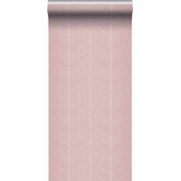 papier peint tissage à chevrons rose - Sanders & Sanders
