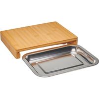 Tagliere in bambù 28,5x21cm + cassetto in acciaio inox - 09950G - Nogent 3 Etoiles