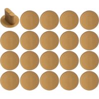 20x Bouchon cache trou de montage capuchon plastique oblong 8mm Protection Recouvrement Meuble, Marron clair