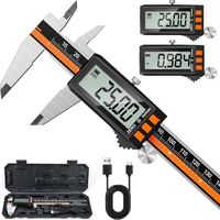Type-C Rechargeable Digital Vernier Caliper High Precision 0.03MM Measuring Range 0-150MM Waterproof IP54 Auto Shut Off Large LCD Display and Conversion MM/IN Measuring Tool