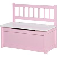 Banco Almacenaje enfants respaldo tapa amortiguadora carga 40kg 60x30x50cm Rosa Blanco
