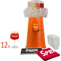 SPRIZZER kit completo con máquina de diseno 12 vasos resistentes bolsa roja resistente 6 bandejas Aperibox duraderas y tapete práctico color naranja materiales de alta calidad - SPRIZZER-ARANCIO-