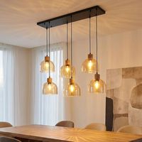 LED Hängeleuchte Pendelleuchte Wohnzimmerlampe kürzbar Schwarz Metall H 130 cm