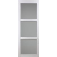 Puerta corredera Kenya blanca con vidrio H204 x L73 cm Gd Menuiseries