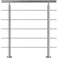 Garde-corps 80cm - En inox 304 - 1 main courante et 5 traverses - Intérieur & extérieur - Kit complet - Pour bâtiments au bord de la mer