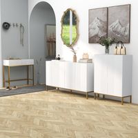 Armoire à chaussures 20 paires, meuble moderne blanc avec portes à fermeture silencieuse, étagères ajustables