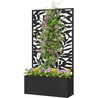 Outsunny Fioriera con Spalliera per Rampicanti Sospesa 61x23x113 cm Nero
