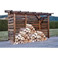 WMU – Abri à bûches en bois 8 stères – Dimensions 348 x 140 x 218 cm – Traitement autoclave marron classe 3 – Fabrication française