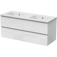 Biubiubath Wall Hung 1200mm Bathroom Vanity Unit without Basin Gloss White 4 Drawers Flat Pack