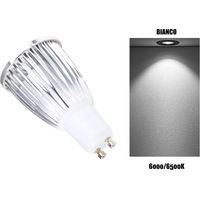 Faretto Led Luce Fredda Cob 7W Attacco GU10 560LM Bianco Lampada Interno Faro