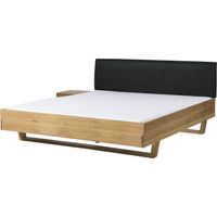 Letto in legno di abete 160x200x85 tinto/oliato naturale con comodino a sinistra - testiera antracite FICHTELBERG 54