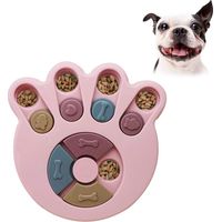 Bol de Nourriture Lente pour Chien, Ralentissez à Manger des Jouets de Chien, Jouet Lnteractif pour Chien, Chien Puzzle Antidérapante Durable, Jeu de Puzzle de Dressage de Chien (rose)