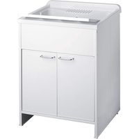 Waschbecken mit Schrank aus PVC Weiss 60x50 cm mod. Garden