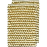 Lot 2 tapis salle de bain 40 x 60 cm pompon jaune clair - MARIE