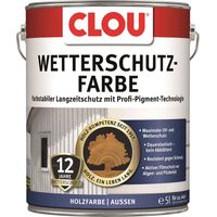 Clou Wetterschutzfarbe 5,0 Ltr. schwedenrot Holzschutzfarbe für Aussen