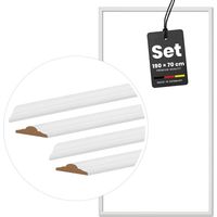 KGM Weiße Wandleisten 190x70cm- Set 4-teilig - MDF selbstklebend