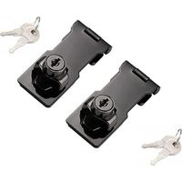 Lot de 2 loquets à clé à bouton tournant pour petites portes, armoires et plus (8 cm, noir)