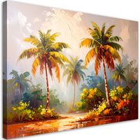Wandbild für das Schlafzimmer Wohnzimmer Palmen Dschungel imitierte Farbe 90x60 cm