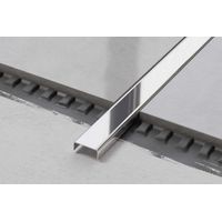 C-Verbindungsprofil aus Edelstahl 2cm x 244cm - Glänzendes Silber