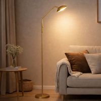 Lampada da terra a LED dimmerabile lampada da camera da letto touch dimmer lampada da terra in ottone regolabile, 7,5W 880lm bianco caldo, bianco neutro, DxH 23x135 cm
