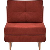 Sillón cama individual de tela sofá para 1 persona plegable rojo Jerslev