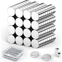 60 Pcs Aimant Neodyme, 6mm x 3 mm Mini Aimant pour Artisanat, Tableau, Bureau, Maison, Cuisine, Réfrigérateur, Images de Bricolage Petit Aimant (Argenté)