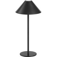 Forlight Sirina - Lámpara Portátil LED Interior y Exterior. Lámpara de Mesa Carga Inalámbrica Aluminio Negro Luz Cálida 3000K