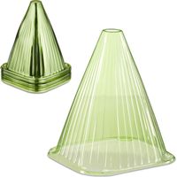 Relaxdays Protezioni per Piante, Set 32 Coni Protettivi Antilumaca e Anti Gelo, Piantine, HLP: 22x19x19 cm, PVC, Verde