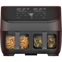 Instant Pot Freidora de aire Vortex Plus Dual – Negra, de gran capacidad (7,4 L), Con dos cestas de 3,7 L, ventana transparente, función deshidratadora, grill, horneado, asado, recalentado