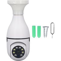 Caméra de surveillance WiFi ampoule sans fil 360° suivi automatique, enregistrement, vision nocturne, audio bidirectionnel, 110-220V