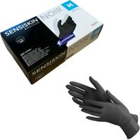 Gant d'examen en nitrile sensiskin noir sans poudre euromedis - boîte de 100 gants - référence : 127561 - taille : M/8
